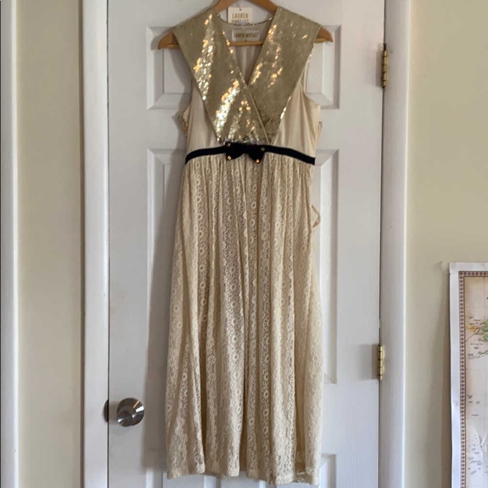 Beautiful gold sequin and lace dress